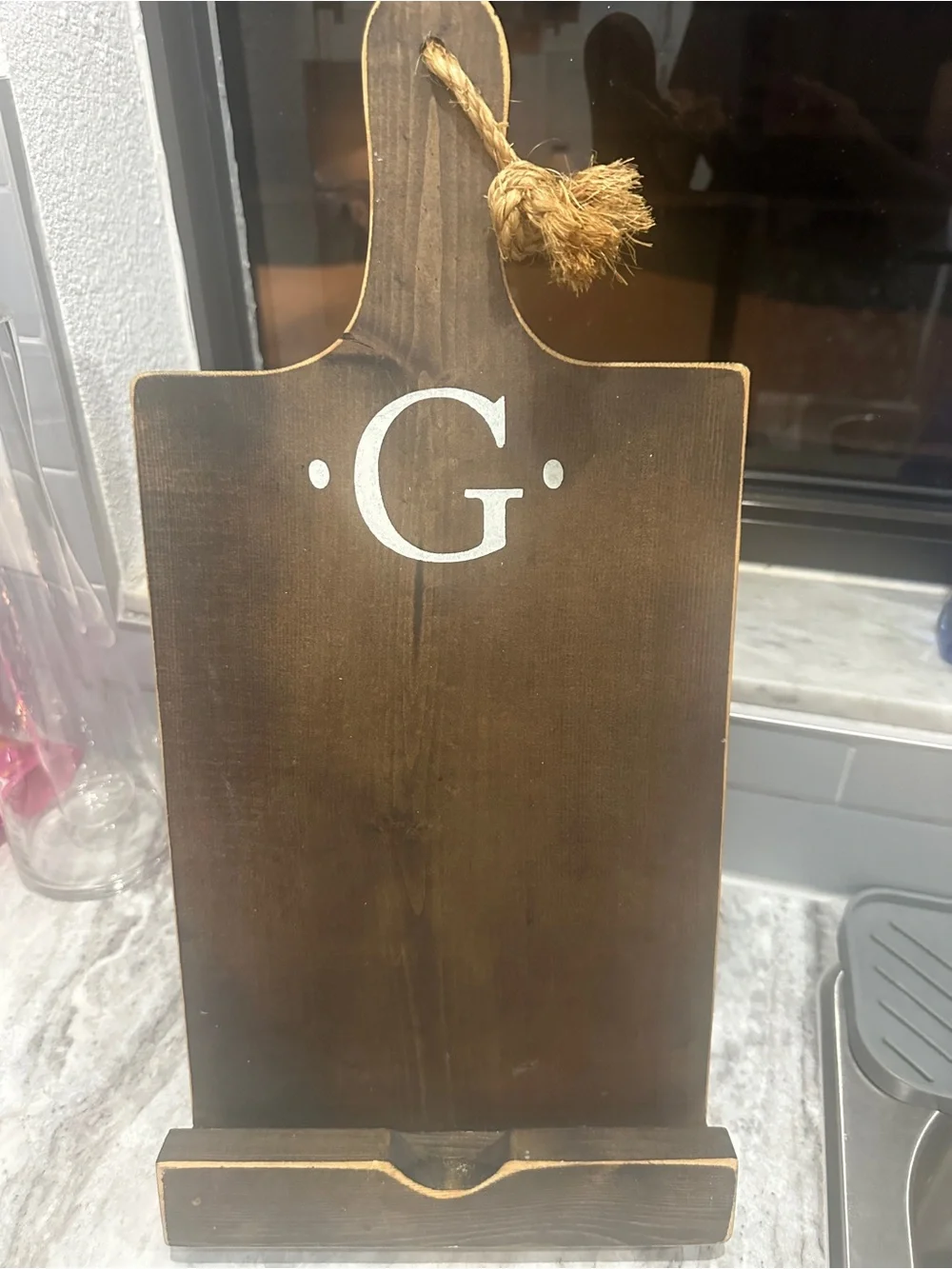 Monogram 'G' Dark Wood Cookbook/Tablet Stand